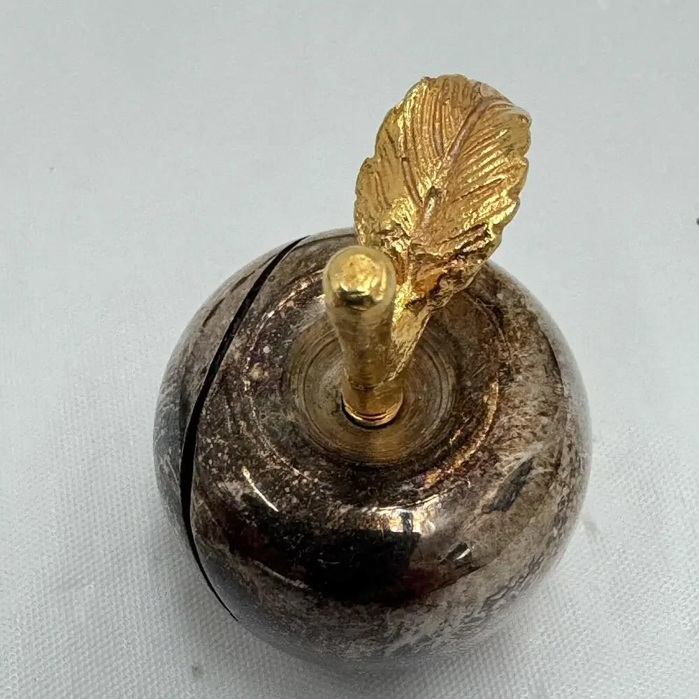 French Silver and Gold Plated Miniature Apple Place Card Holders 12 Vintage - Picture 4 of 8